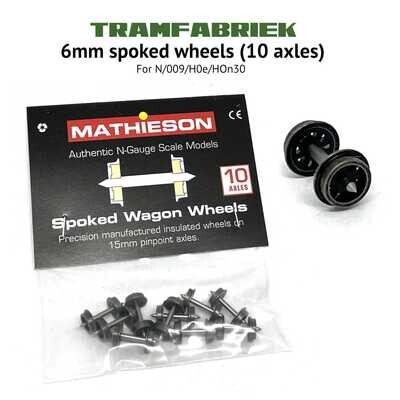 6mm Spoked wheels (10 axles) 1.5x15mm RP25