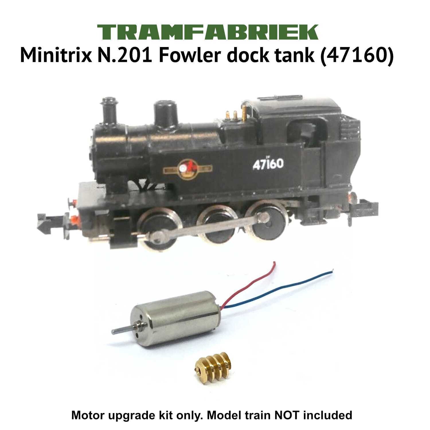 Minitrix N.201 Fowler dock tank (47160) motor upgrade N gauge
