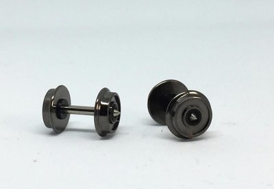 7mm Disc wheel set RP25 (2 axles) H0e/009. Axle 1.5mm x 15mm. Both side isolated.
