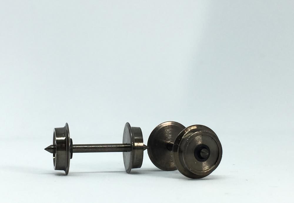 7.5mm Disc wheel set RP25 (2 axles) H0m. Axle 1.5mm x 18.5mm. One side isolated