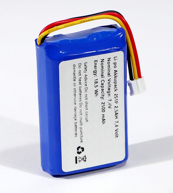 Ersatz - Akku 7,4 V / 2500 mAh gebräuchlich für ABUS Secvest Funkalarmzentrale Sirene Alarm