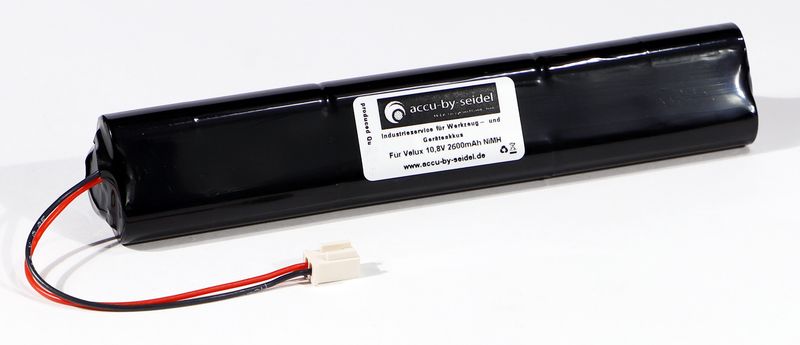 Ersatz – Akku 10,8V 2600mAh NI-MH Rollladen Solar & Dachfenster gebräuchlich für Velux 946933 mit Kabel und Stecker