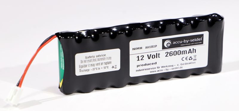 Ersatz-Akku geeignet für Rollladensteuerung NiMH Varta AA 12,0 V / 2600mAh - Geeignet für Dachfenster, Rollladen, ROTO ZEL 12V/2,1 Ah WDT-S RT2 SF G2 G3 G4 Roto Akku. Mit ca. 20% mehr Leistung!
