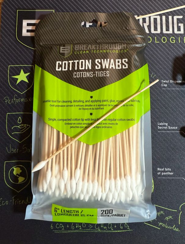 Breakthrough Clean Technologies Cotton Swabs, 6"L, 200-Pack, White
