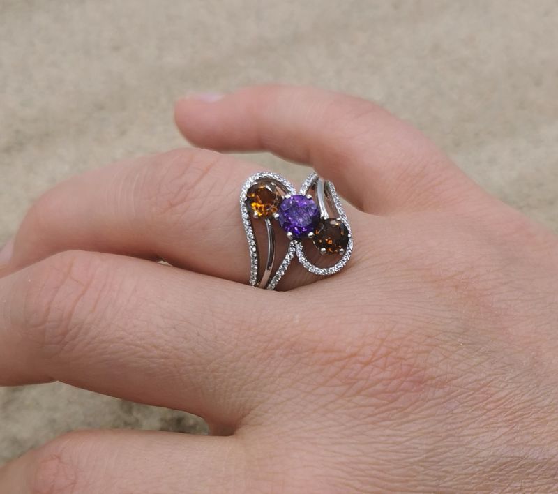 Amethist Citrien Ring