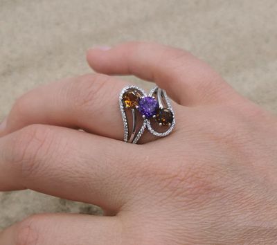 Amethist Citrien Ring