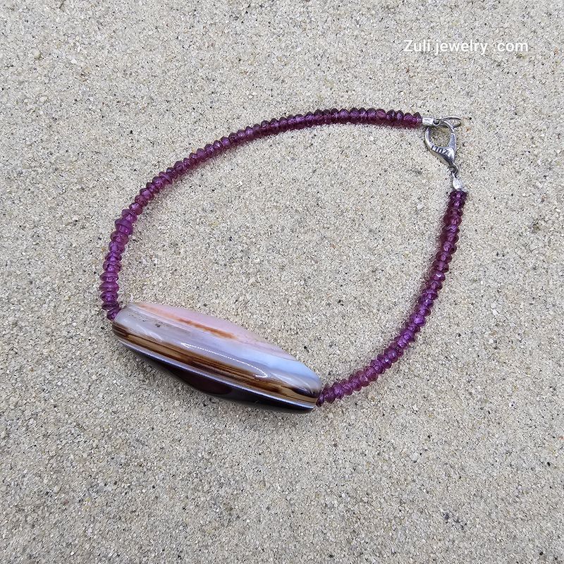 Agaat  Granaat Armband