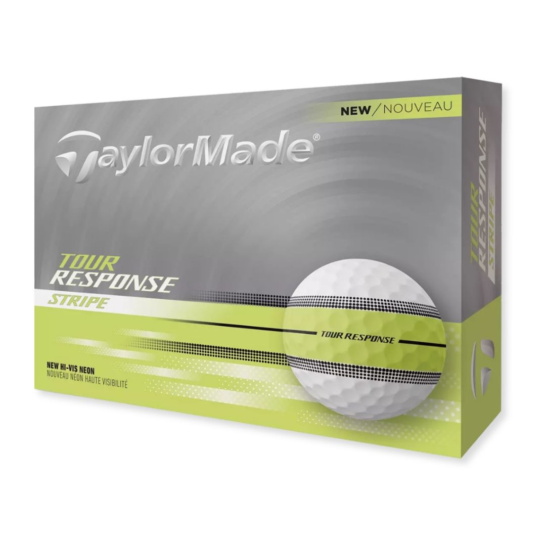 TaylorMade 2025 Tour Response Stripe Golf Balls, Color: Yellow