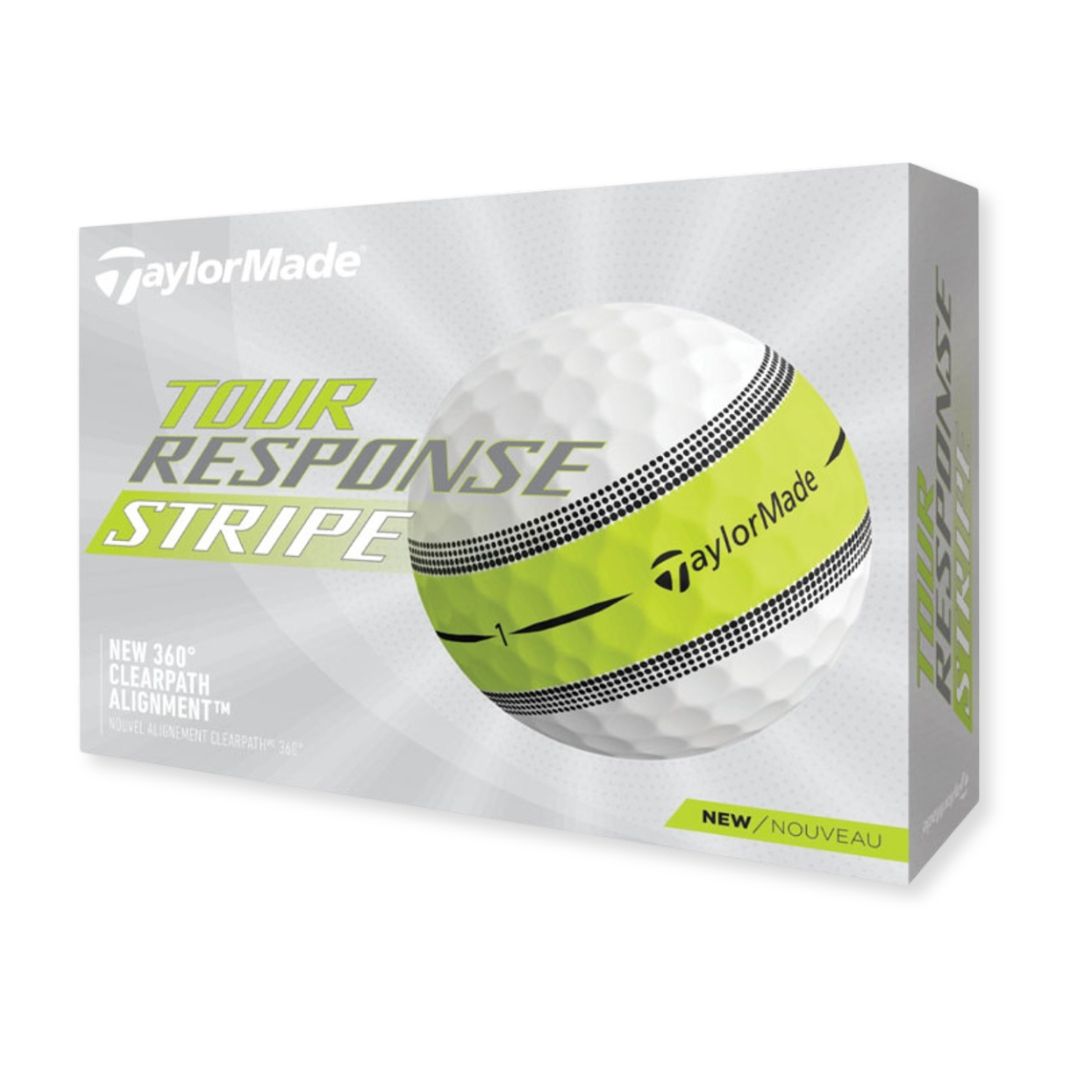 TaylorMade 2024 Tour Response Stripe Golf Balls, Color: Lime