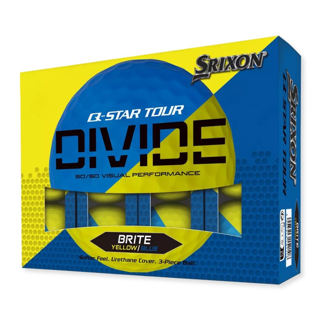 Srixon 2024 Q-Star Tour Divide Golf Balls, Color: Yellow/Blue