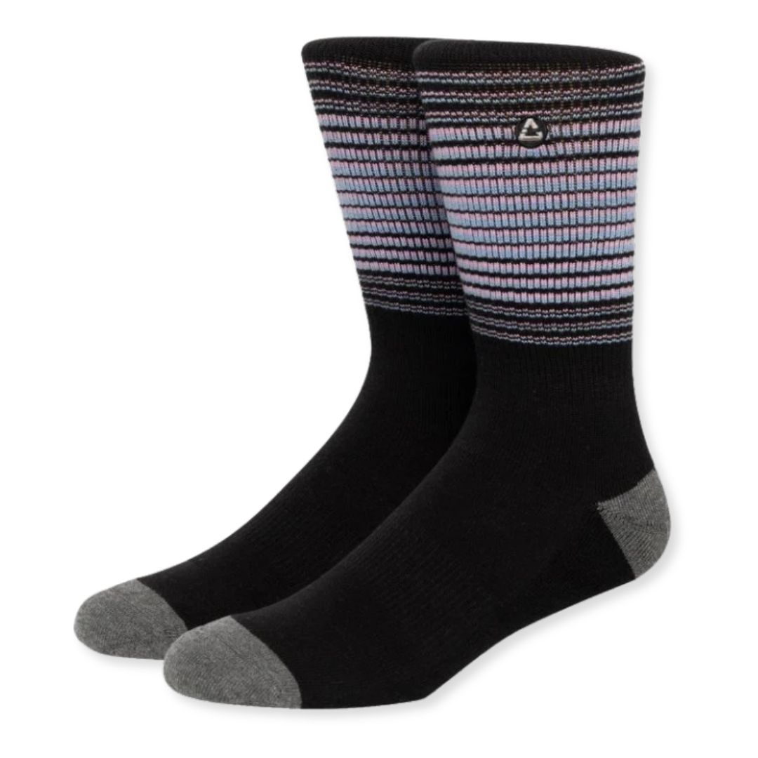TravisMathew Cuater Sting Ray Shuffle Crew Golf Socks, Color: Black
