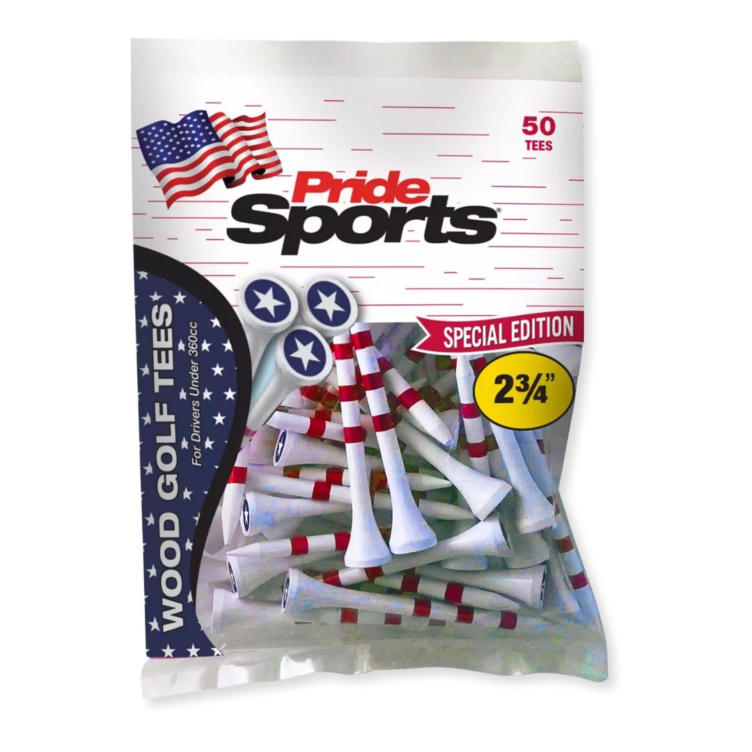 Pride Sports Golf Tees - USA, 50 Count, Size: 2 3/4"