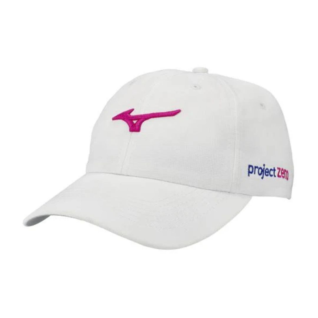 Mizuno Project Zero Tour Adjustable Lightweight Hat, Color: White/Pink