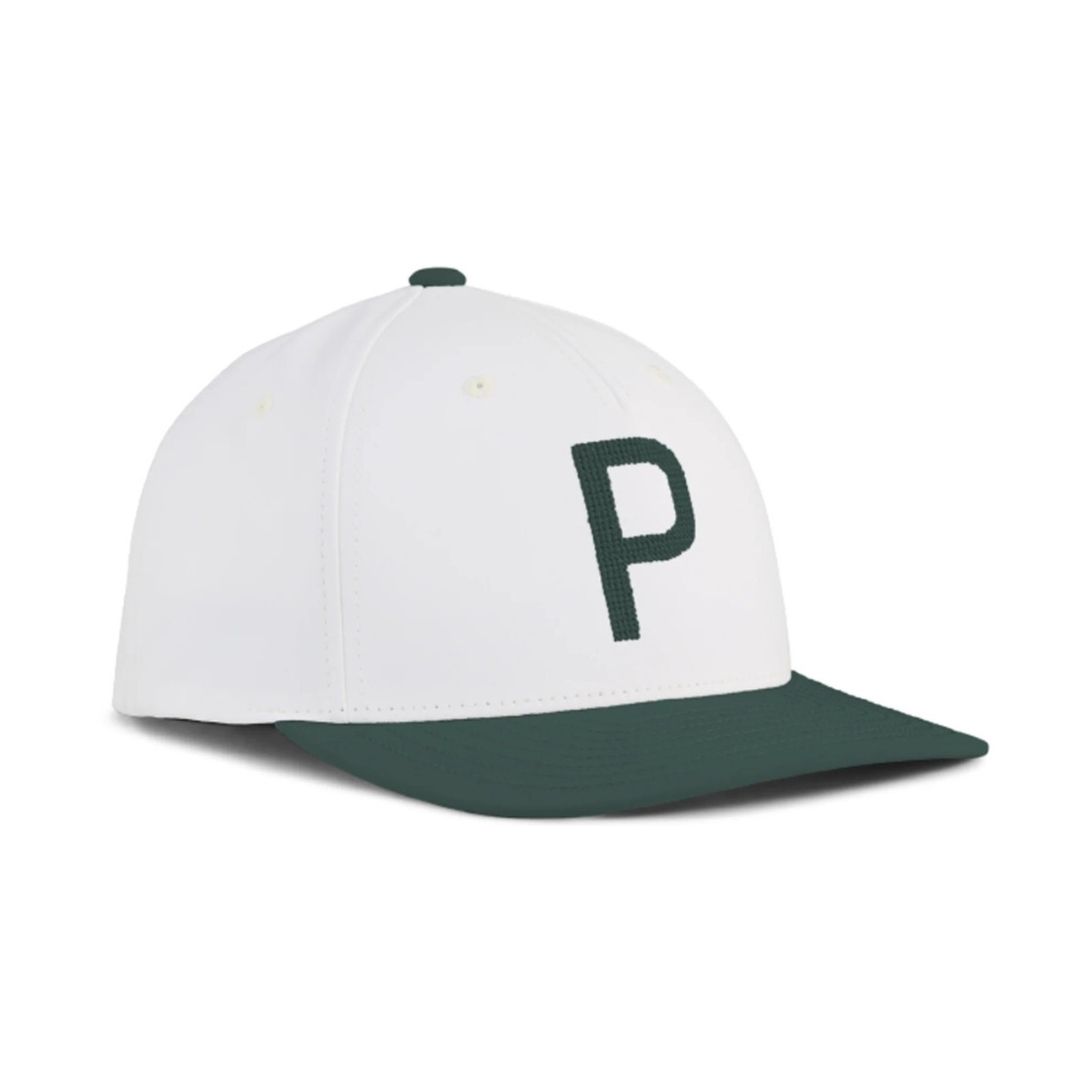 PUMA Crafted P Cap, Color: Warm White/Dark Myrtle