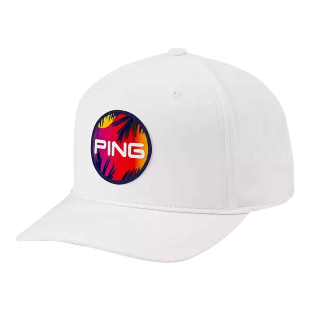 PING Electric Sunset Golf Hat, Color: White