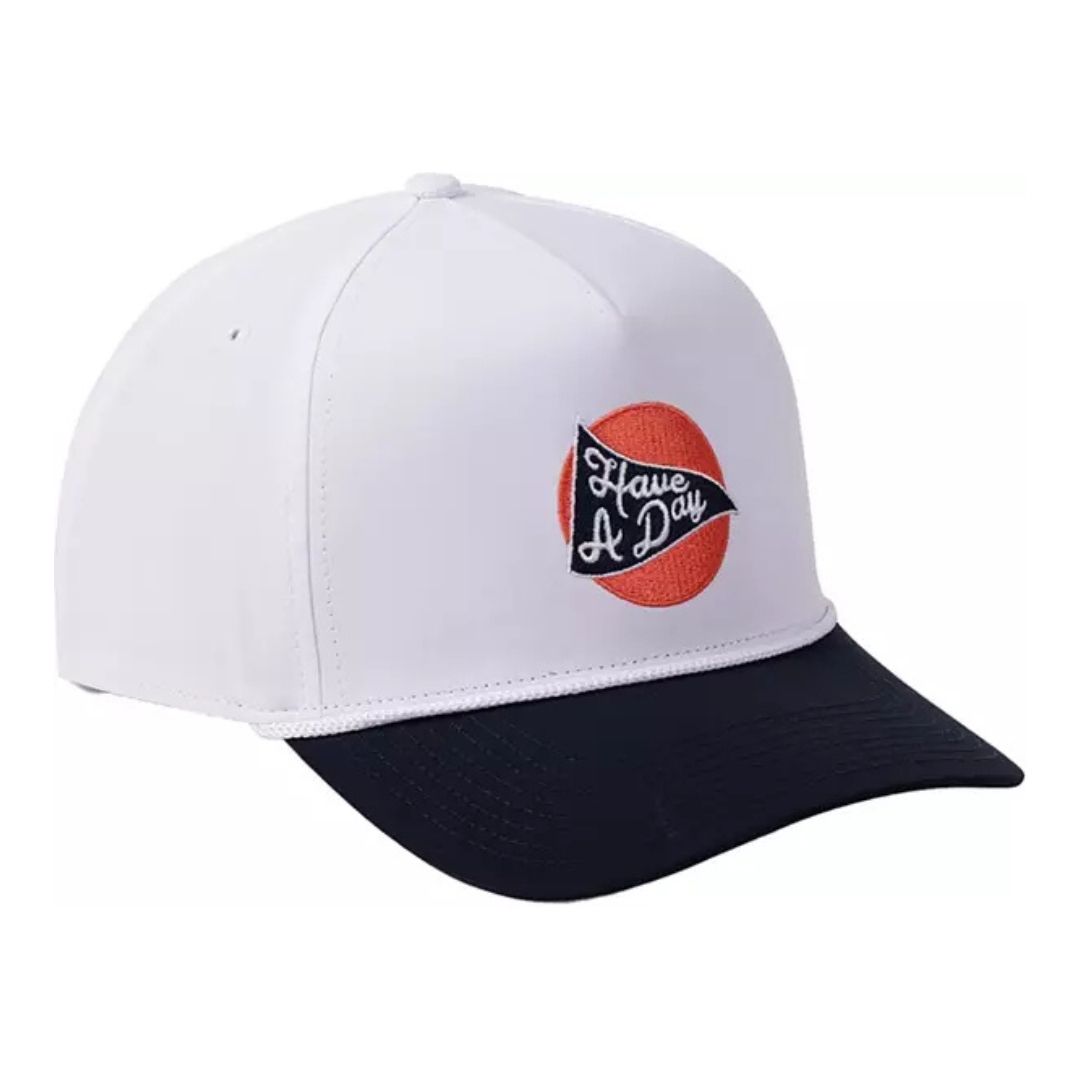 Breezy Golf Have a Day Drink Rope Golf Hat, Color: White/Navy/Peach