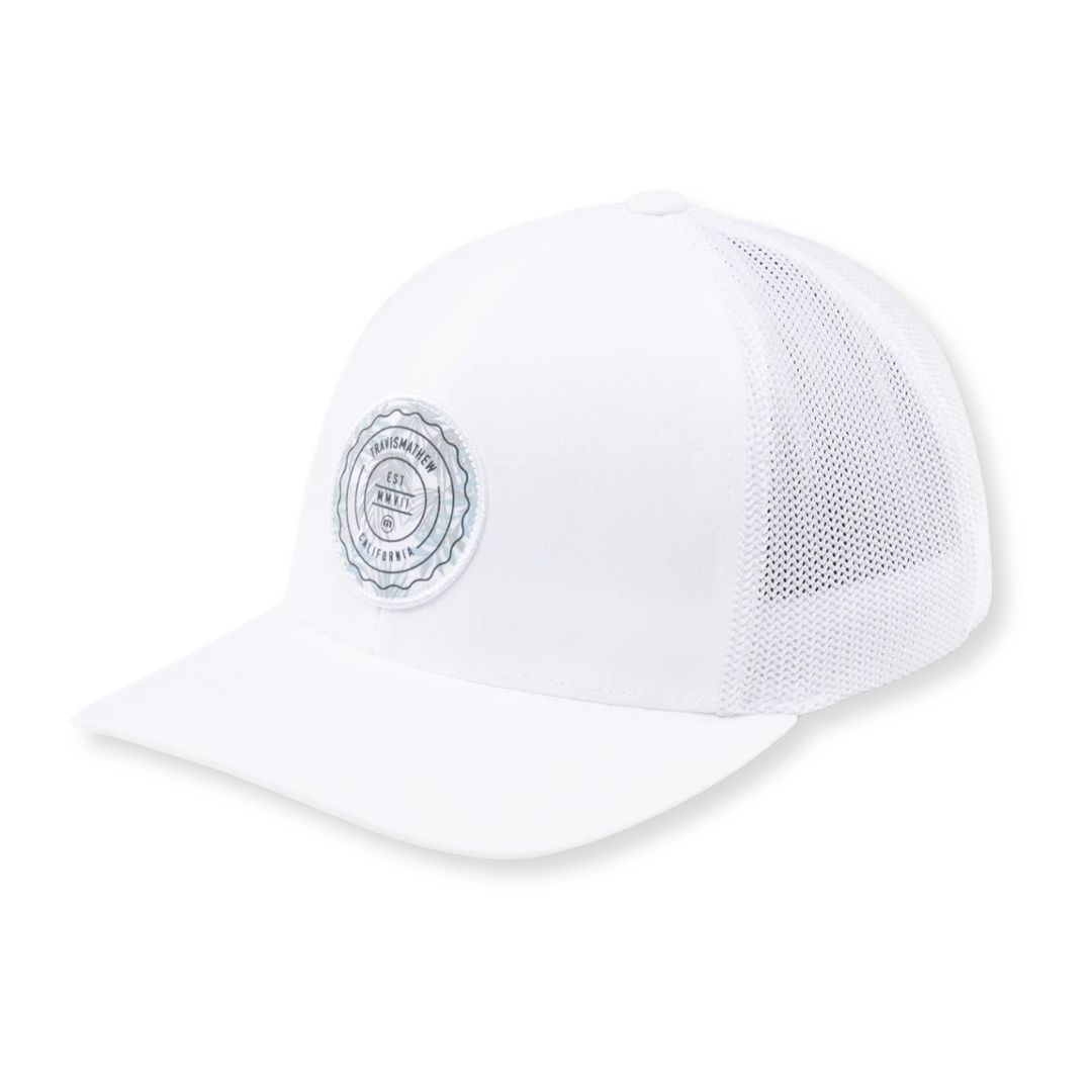 TravisMathew The Patch Floral Snapback Hat, Color: White