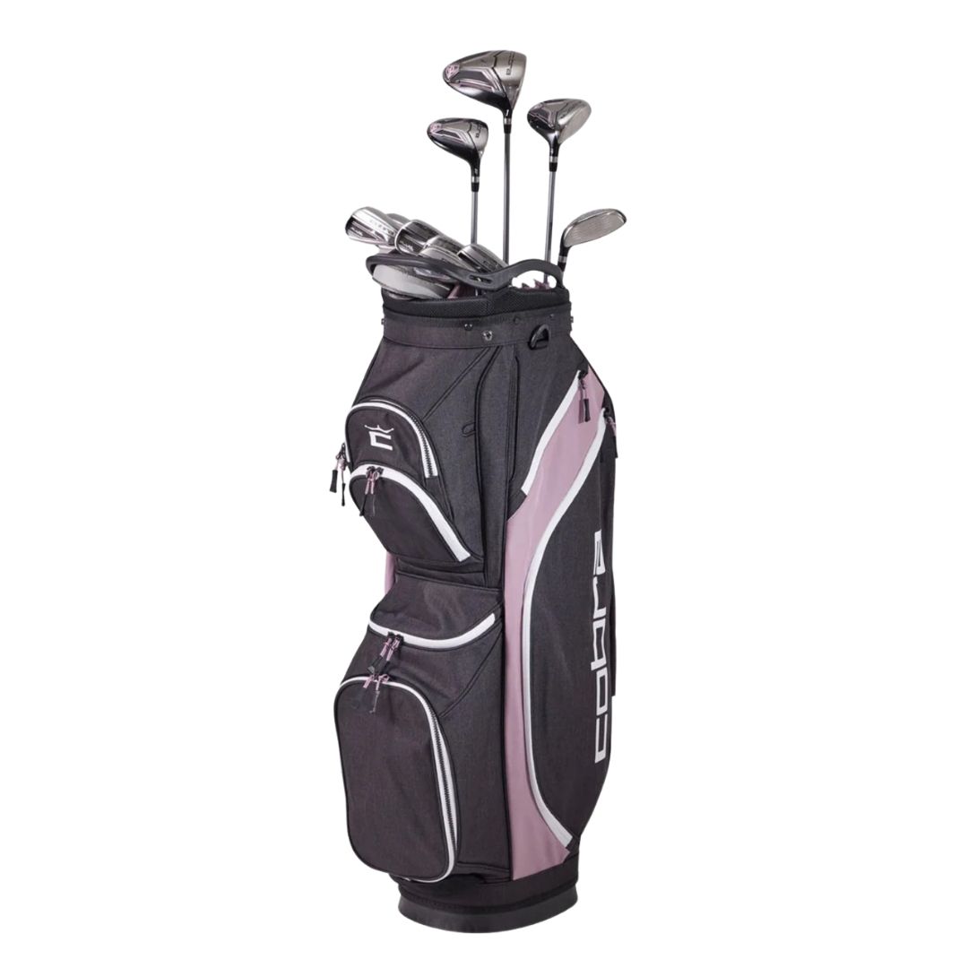 Cobra Women's Fly-XL Cart Bag Complete Set, Hand: Right, Color: Black/Berry, Shaft: Standard