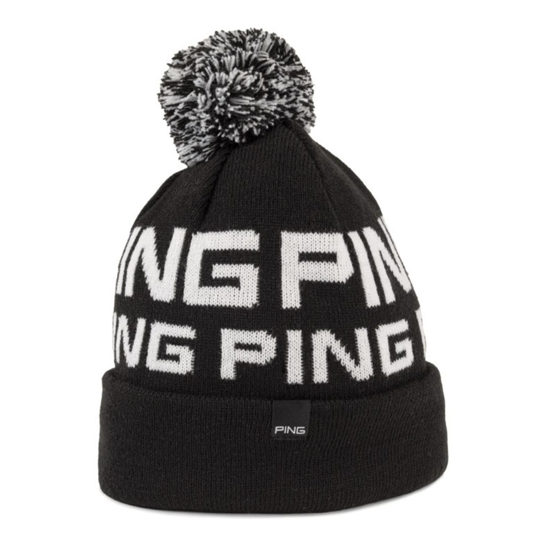 PING Logo Bobble II Beanie, Color: Black/White