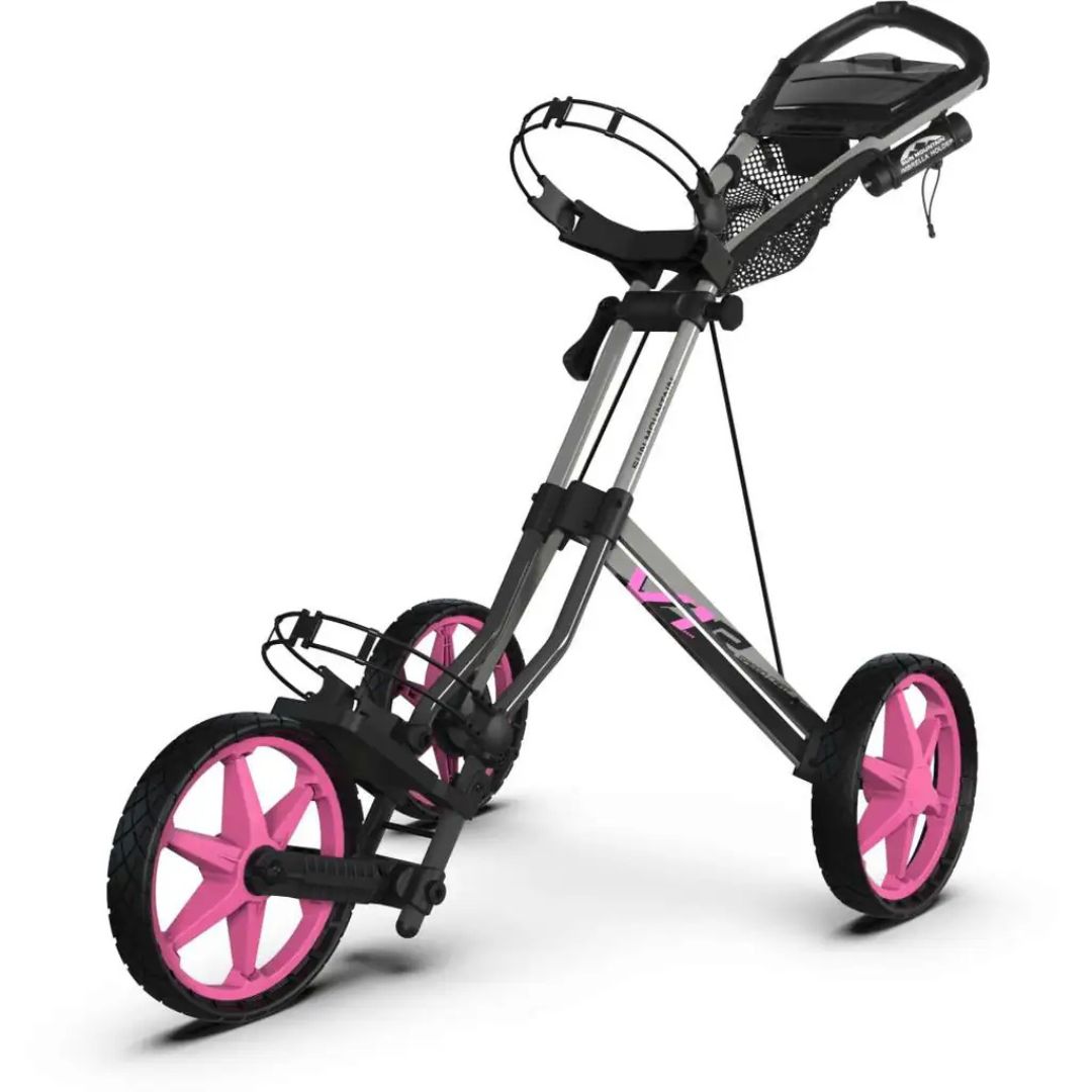 Sun Mountain Speed Cart V1R Push Cart, Color: Gunmetal/Pink