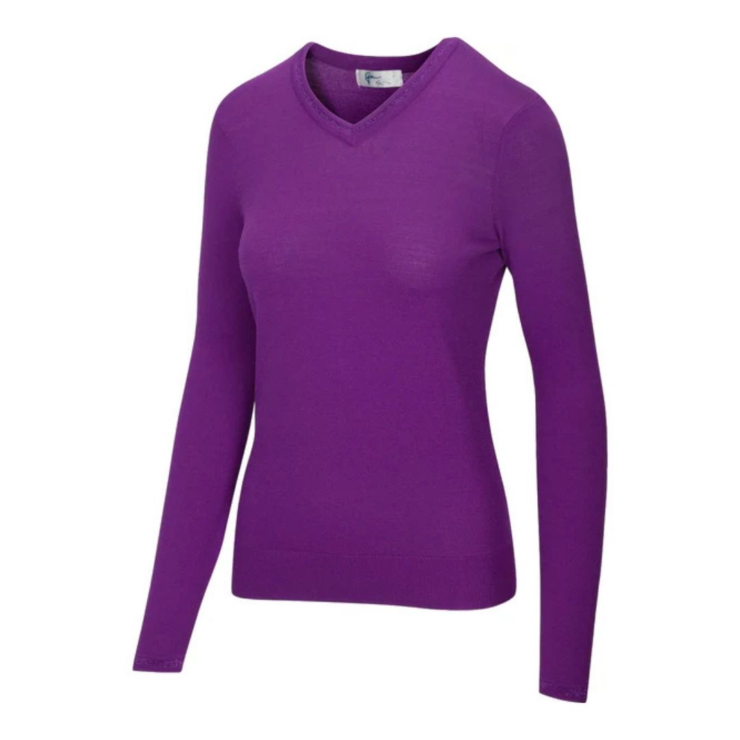 Greg Norman Women's Lurex Tipped V-Neck Sweater