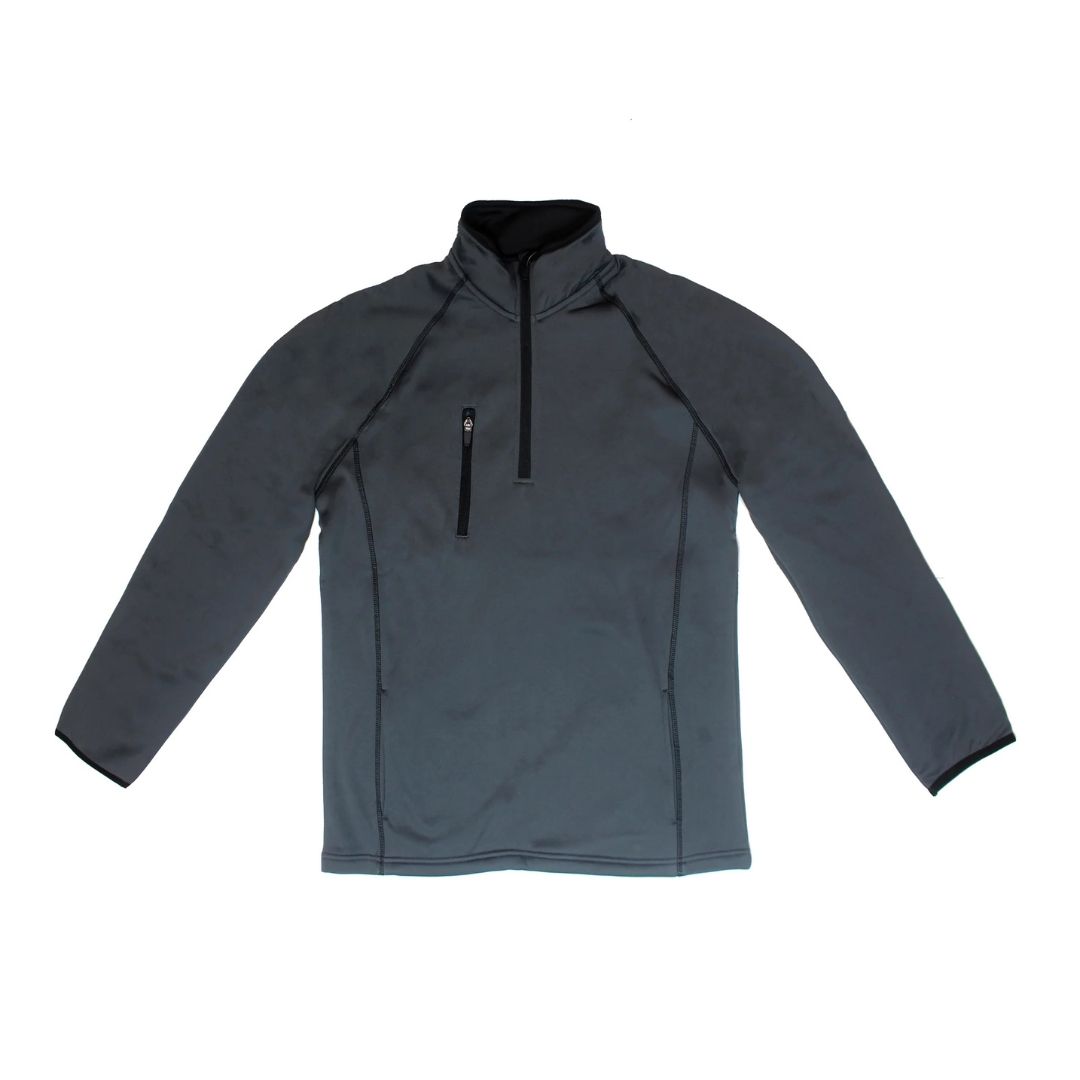 The Weather Apparel Co. Poly-Flex 1/4-Zip Pullover, Color: Charcoal/Black, Size: M