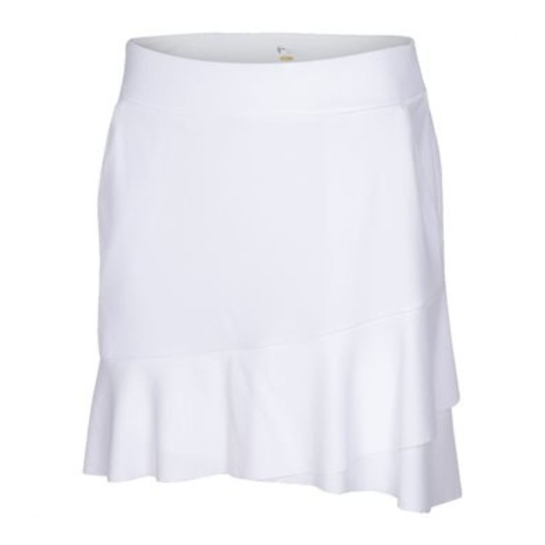 Greg Norman Crossover Flounce Pull-On Skort, Color: White, Size: L