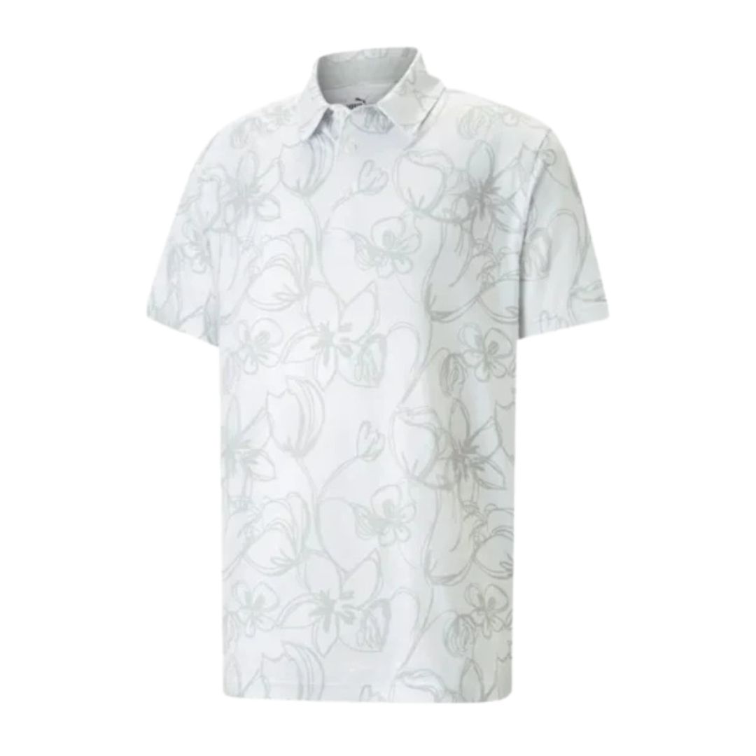 PUMA CLOUDSPUN STEMS Polo, Color: Bright White/High Rise, Size: XXL