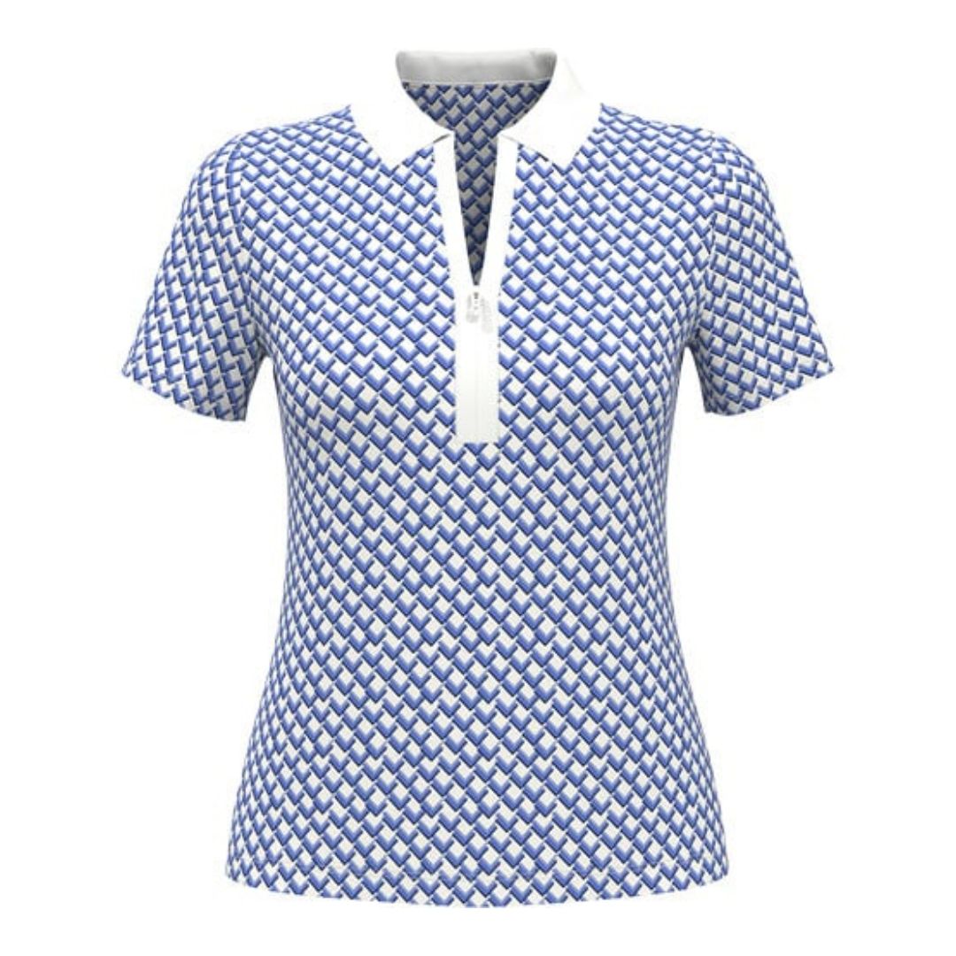Callaway Women's Chev Geo Split-Zip Placket Golf Polo
