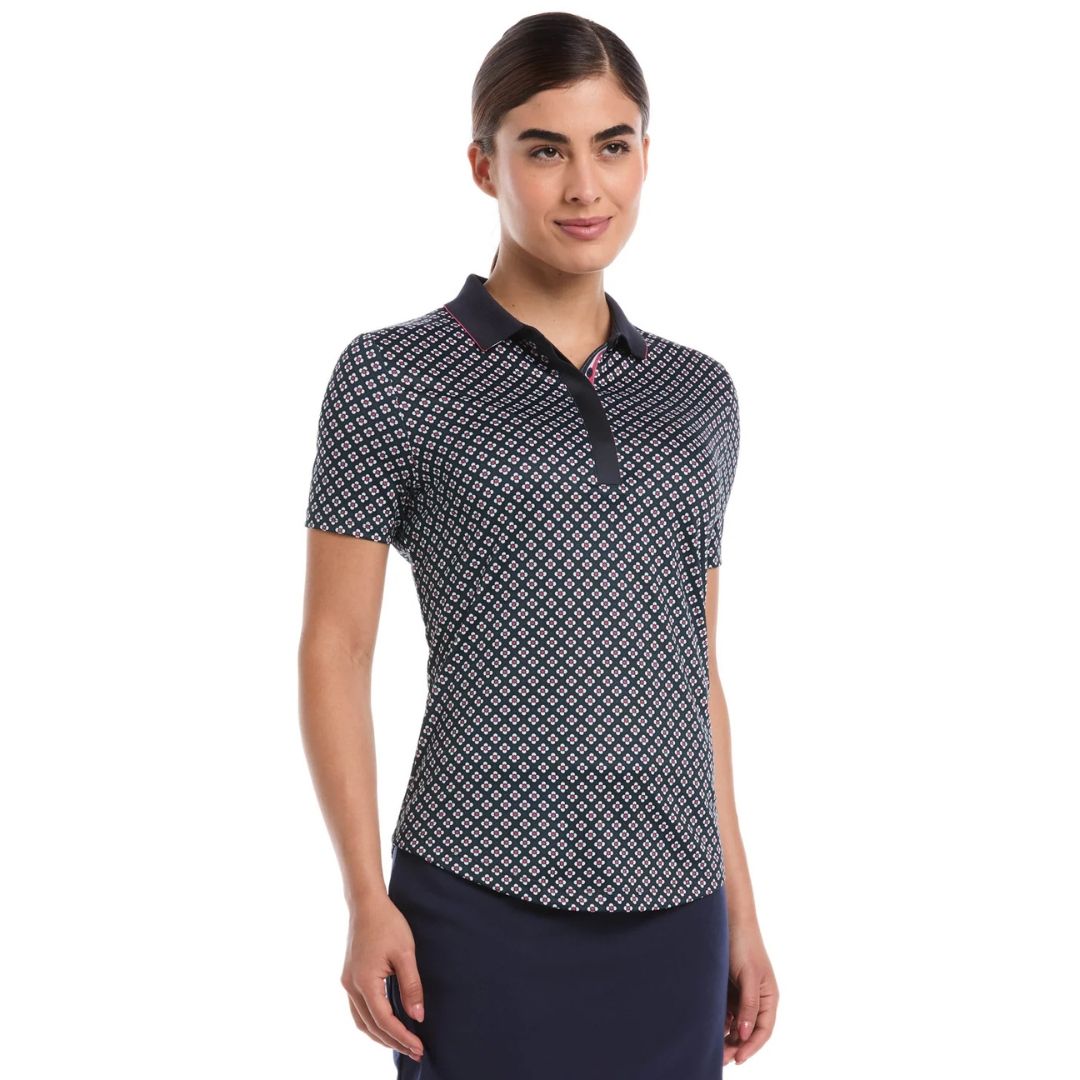 Callaway Women's Mini Geo Floral Short Sleeve Top - Front