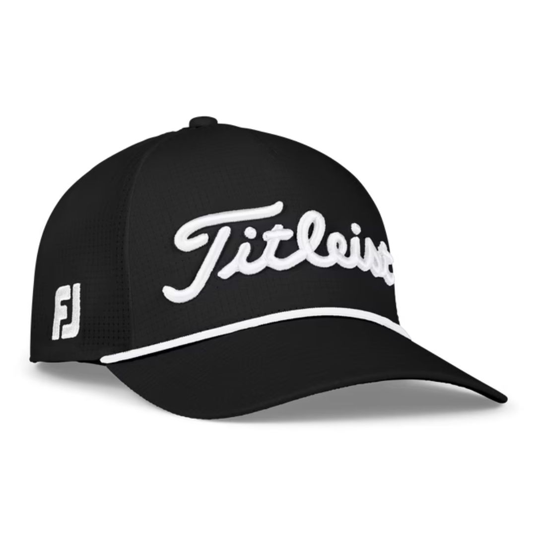 Titleist Tour Rope Hat, Color: Black/White