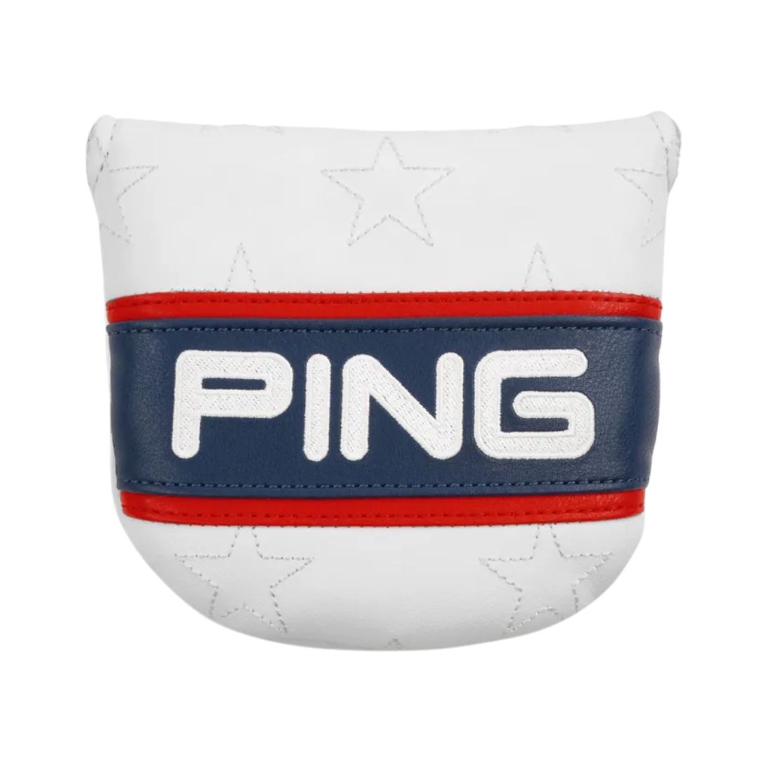 PING Red, White &amp; Golf Putter Mallet Headcover
