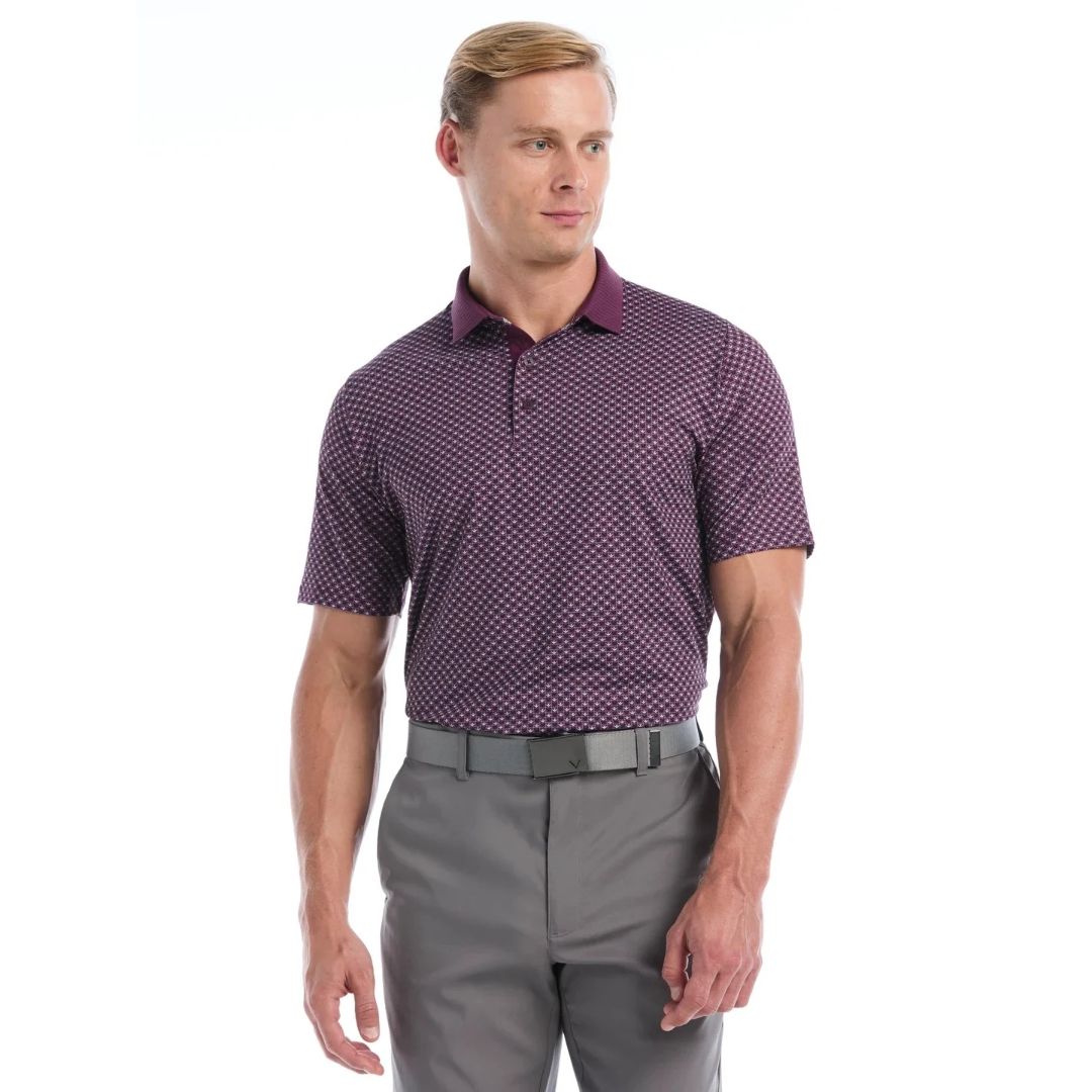 Callaway Men's "Fly Birdie" Check Print Polo