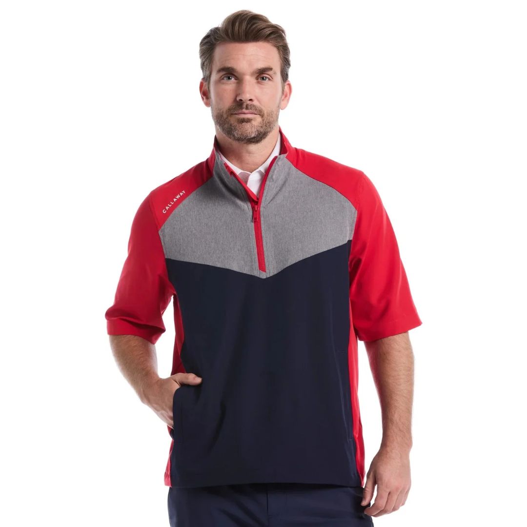 Callaway Men's Short Sleeve Half Zip Wind Jacket