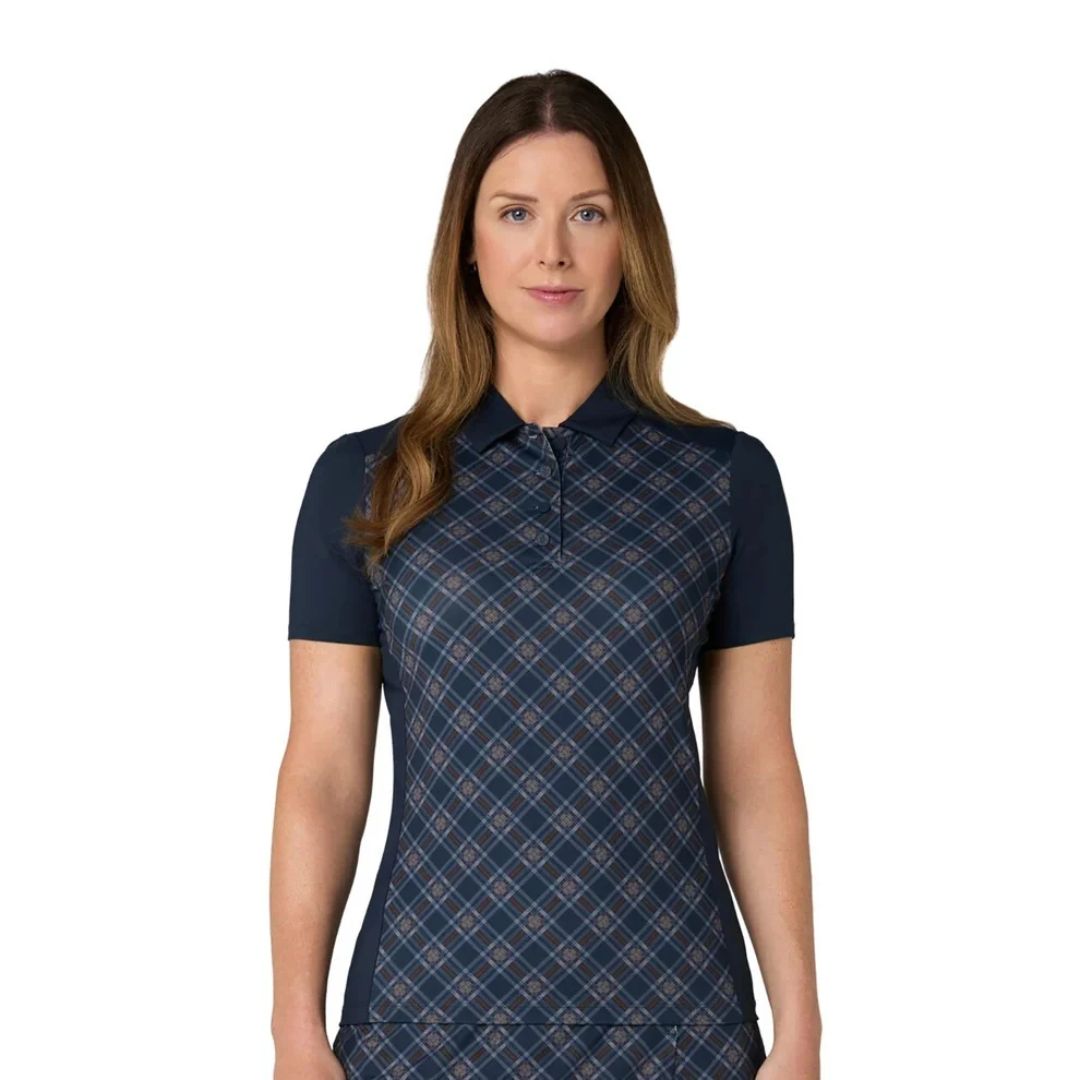Penguin Women's Short Sleeve Plaid Polo