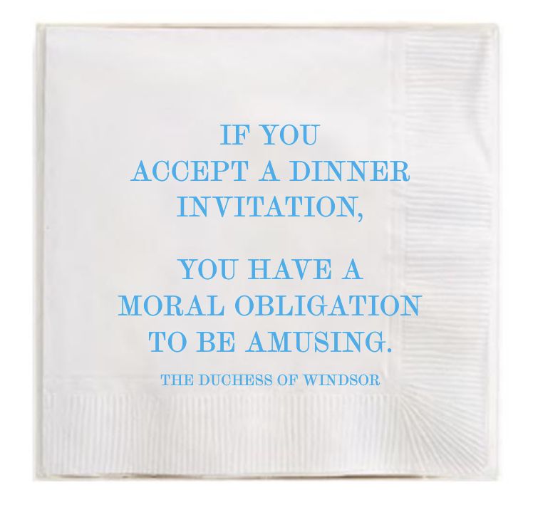 Napkins If You Accept A Dinner