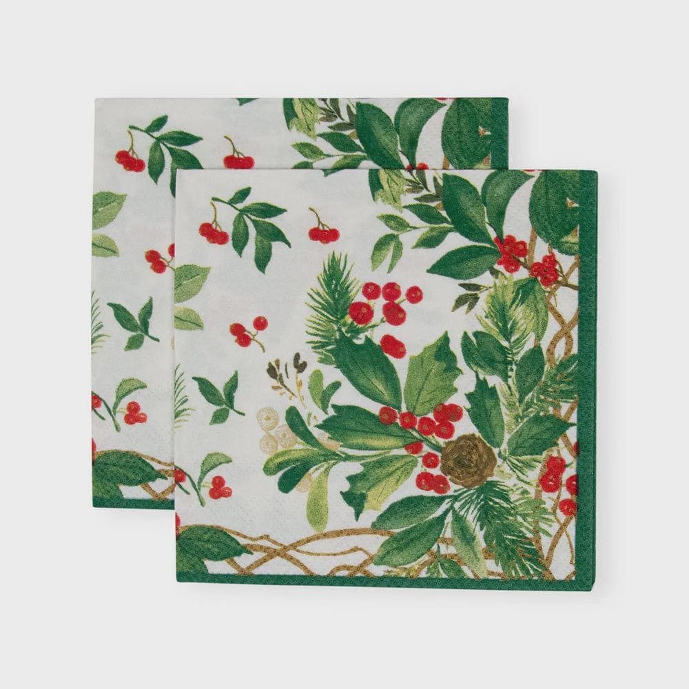 Cocktail Napkin Holly Chintz