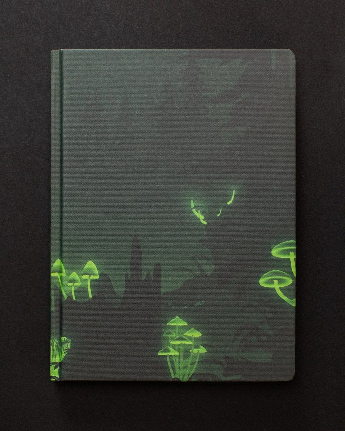 Bioluminescent Mushrooms Black Page Journal