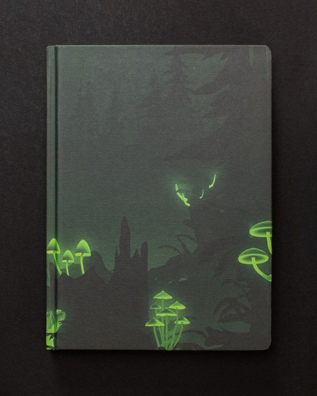 Bioluminescent Mushrooms Black Page Journal