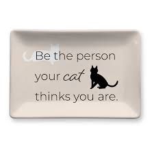Sketched Pets Cat Quote Porcelain Tray