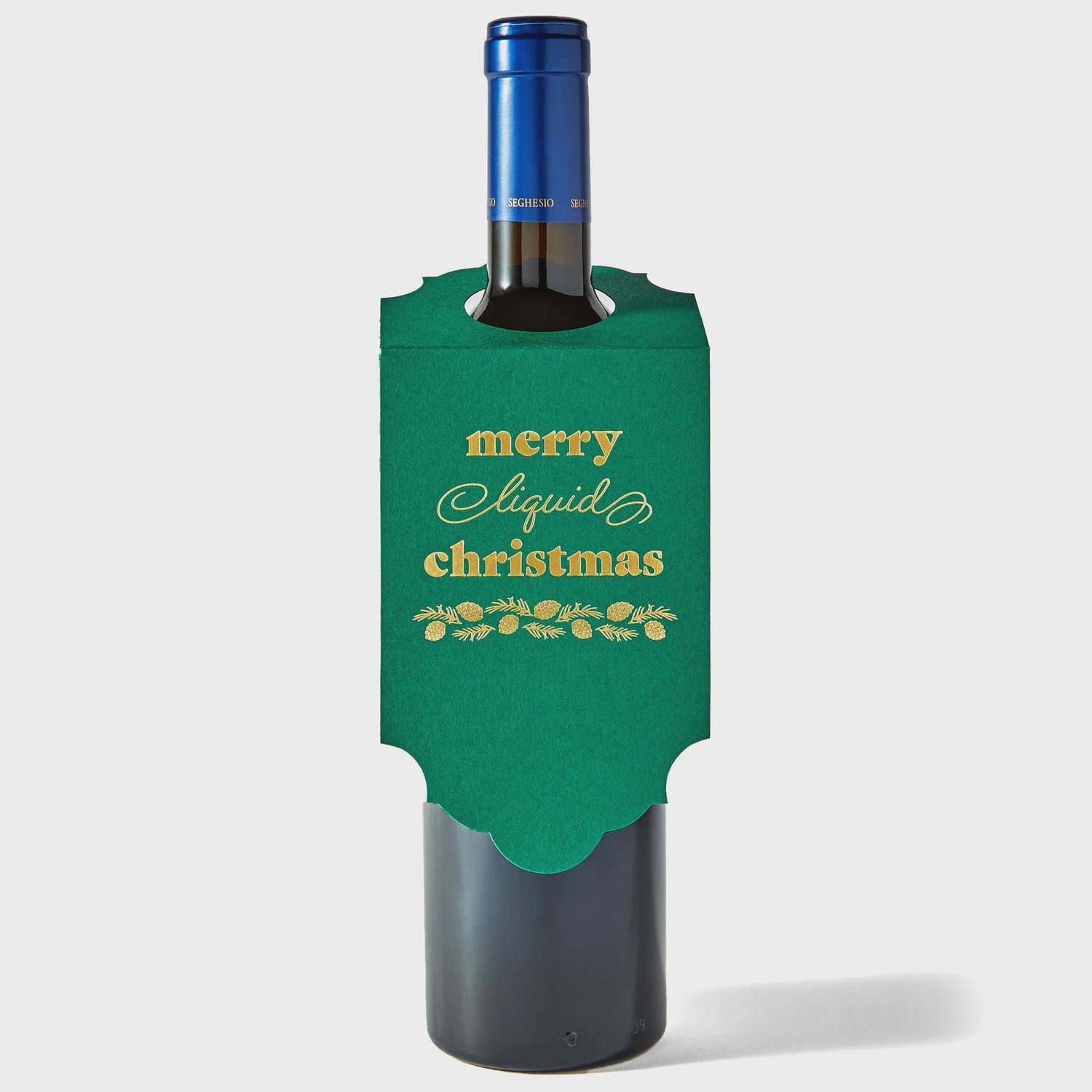 Wine Tag Merry Liquid Christmas