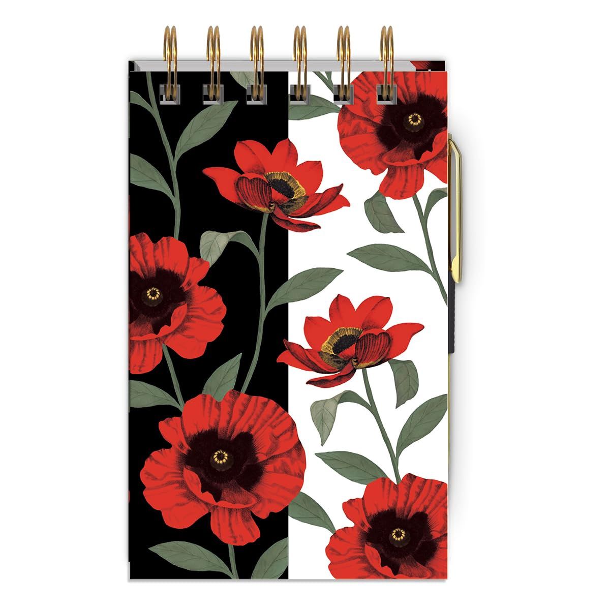 Note Pad Jotter With Pen - Poppy