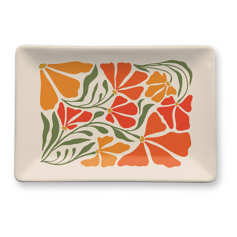 Flower Market Poppy Porcelain Tray