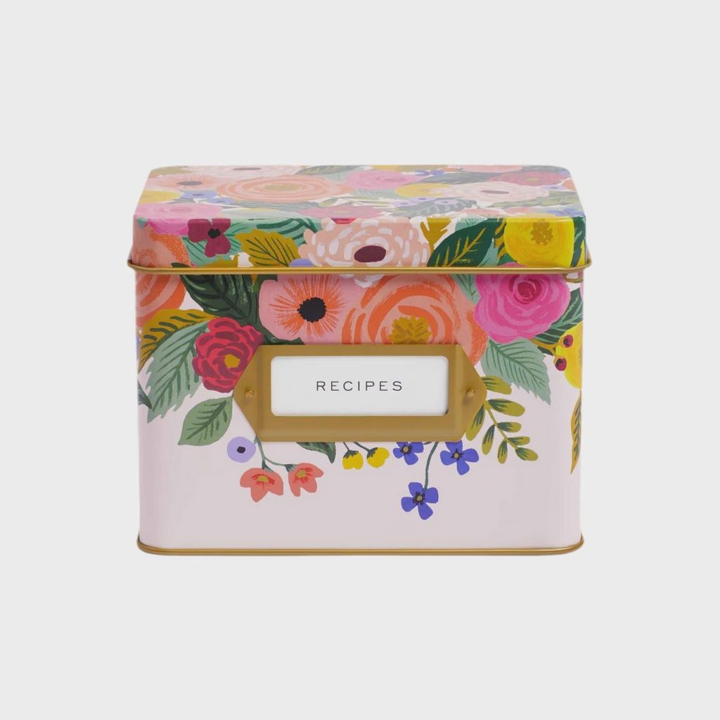 Juliet Rose Tin Recipe Box