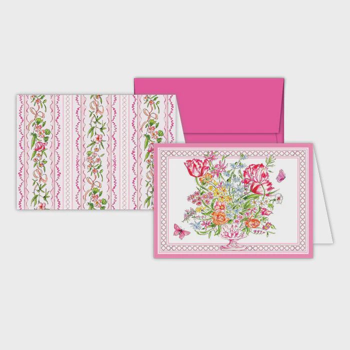 Pink Floral Arrangement Petite Note Combo