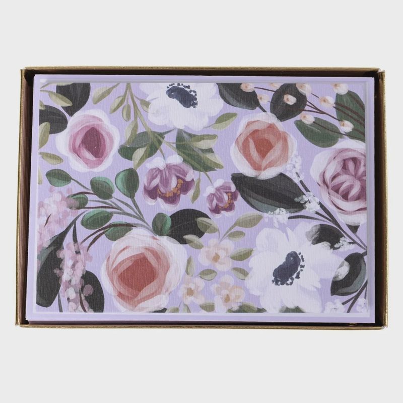 Painted Floral Box Card Set