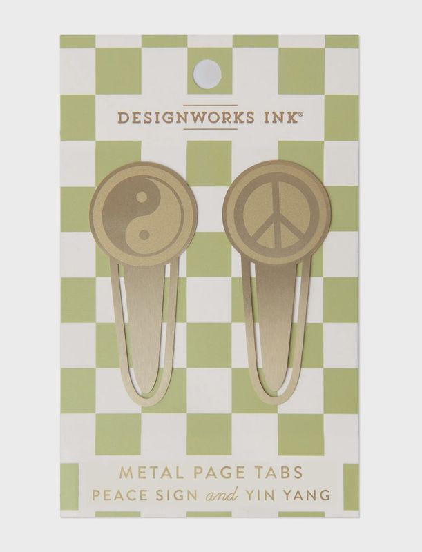 Peace Sign &amp; Yin Yang Brass Page Tabs