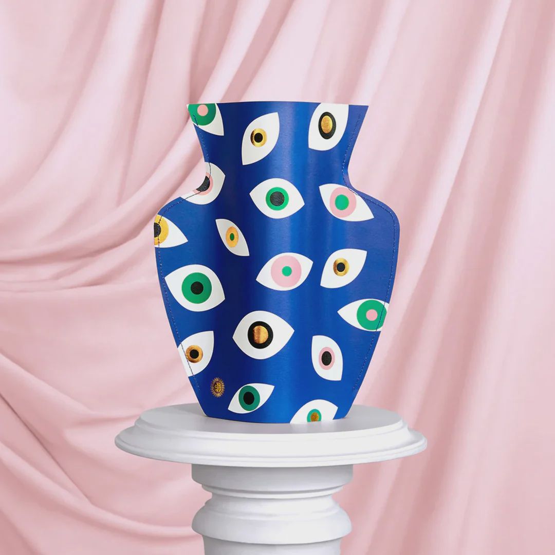 Large Paper Vase Nazar Blue
