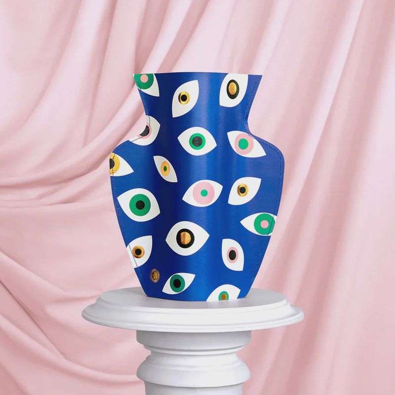 Large Paper Vase Nazar Blue