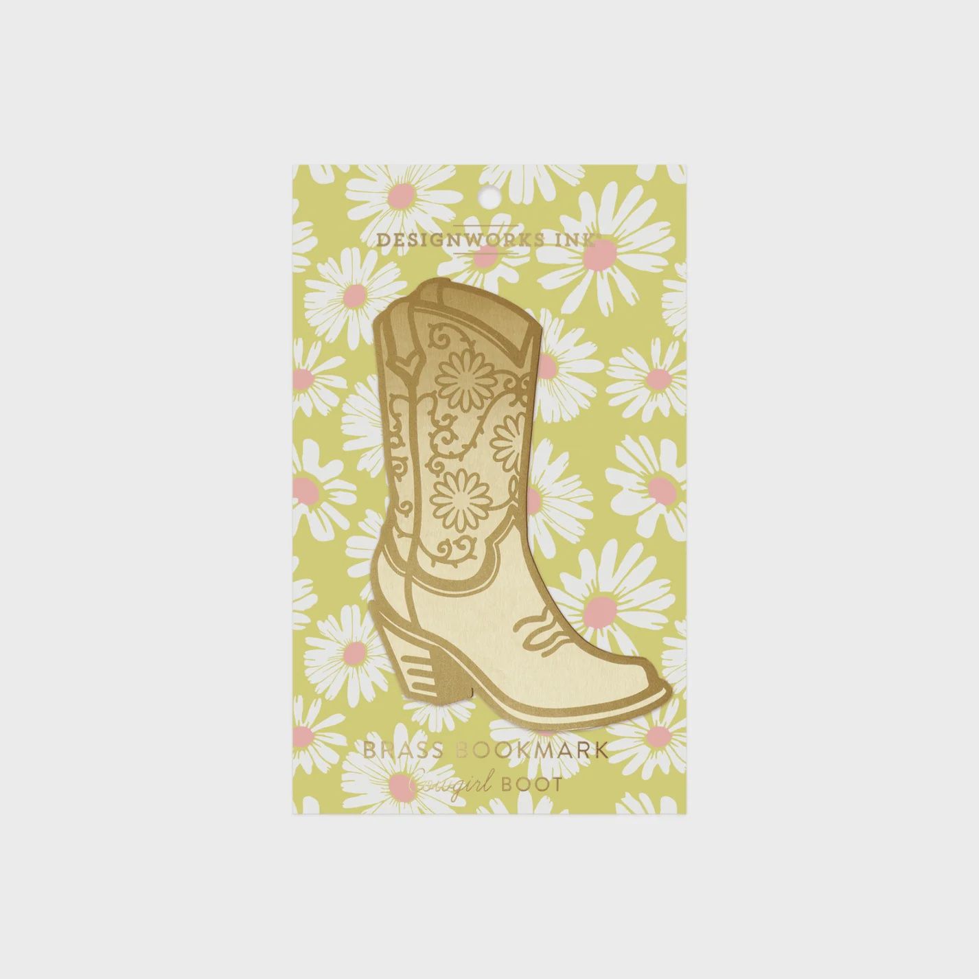 Cowgirl Boots Brass Bookmark